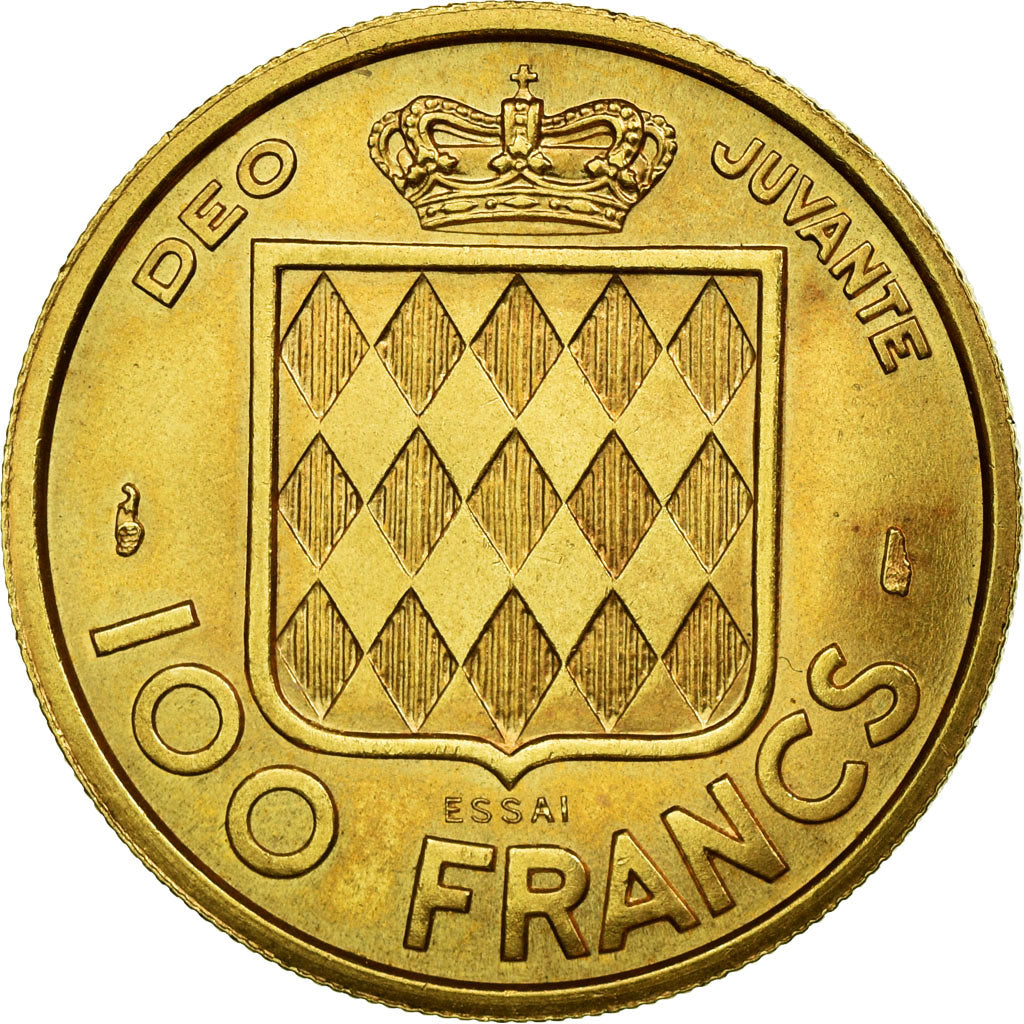 Coin, Monaco, 100 Francs, 1956, MS(64), Gold, KM:E36, Gadoury:MC 143