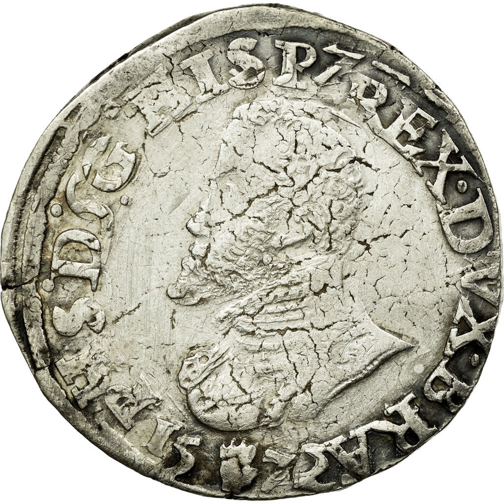 Coin, Spanish Netherlands, BRABANT, Philippe II, 1/2 Ecu, 1572, Anvers