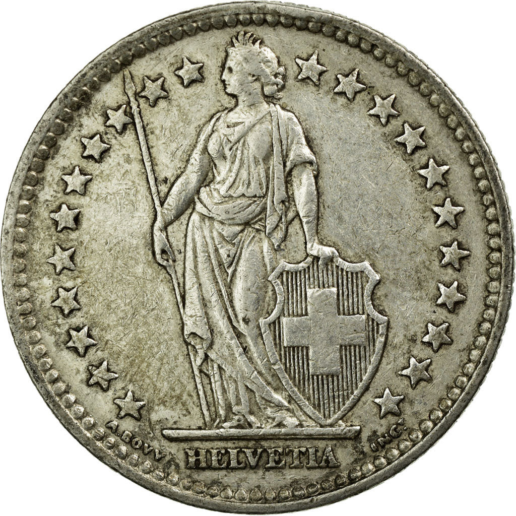 Coin, Switzerland, 2 Francs, 1944, Bern, EF(40-45), Silver, KM:21