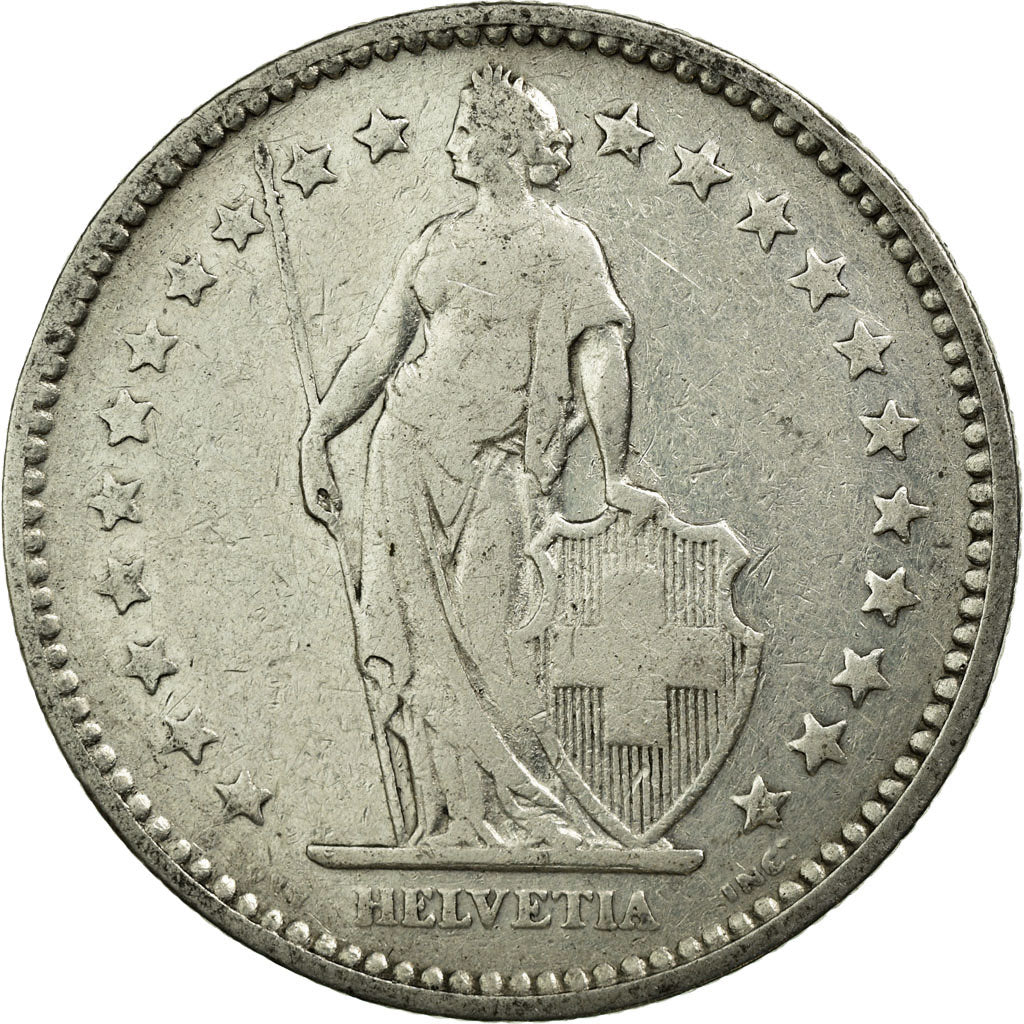 Coin, Switzerland, 2 Francs, 1894, Paris, VF(30-35), Silver, KM:21