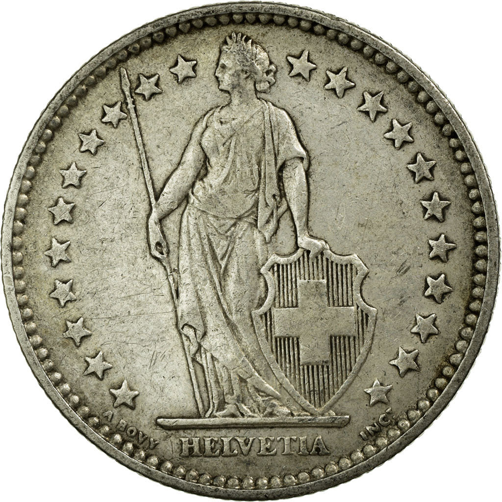 Coin, Switzerland, 2 Francs, 1907, Bern, EF(40-45), Silver, KM:21