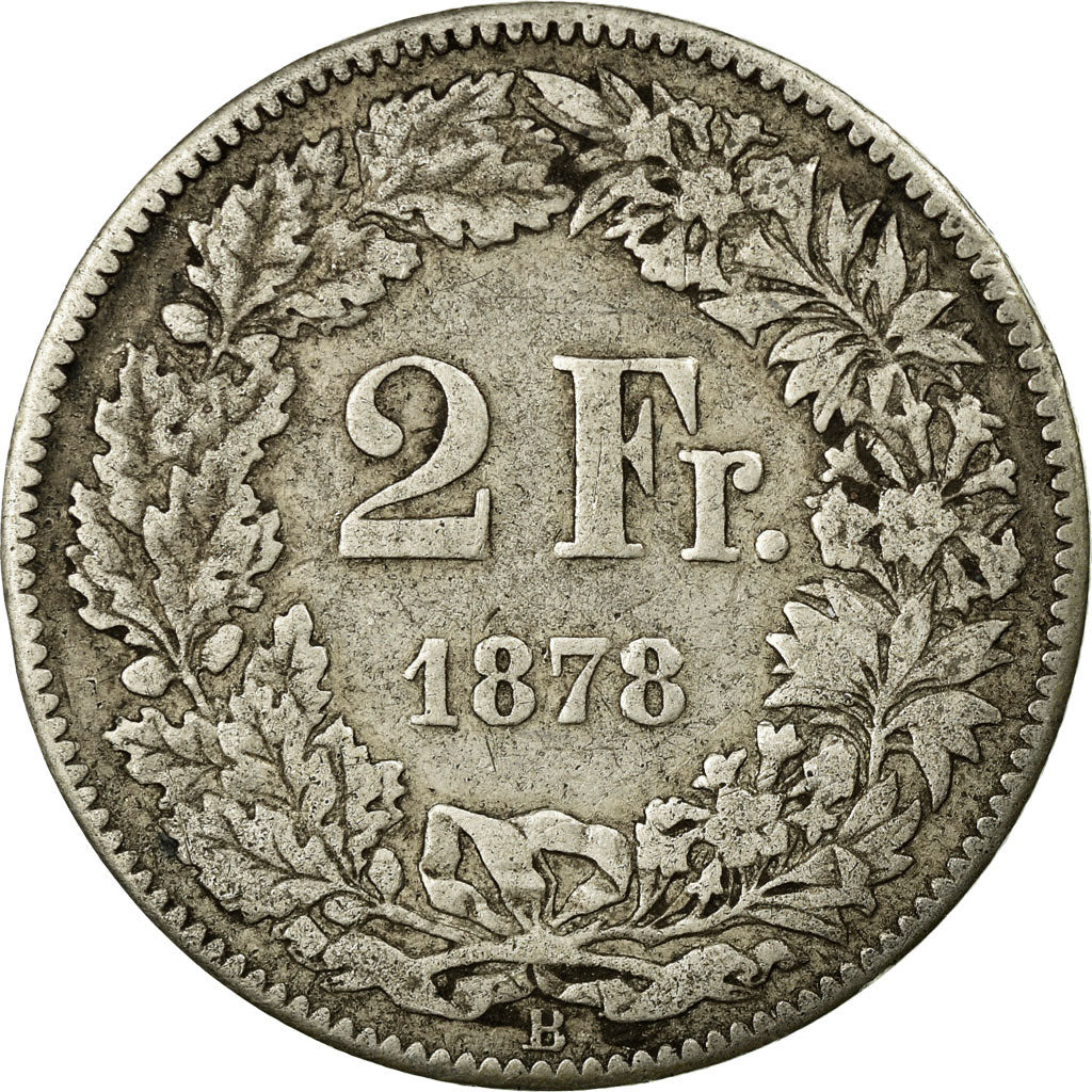Monnaie, Suisse, 2 Francs, 1878, Bern, TB, Argent, KM:21