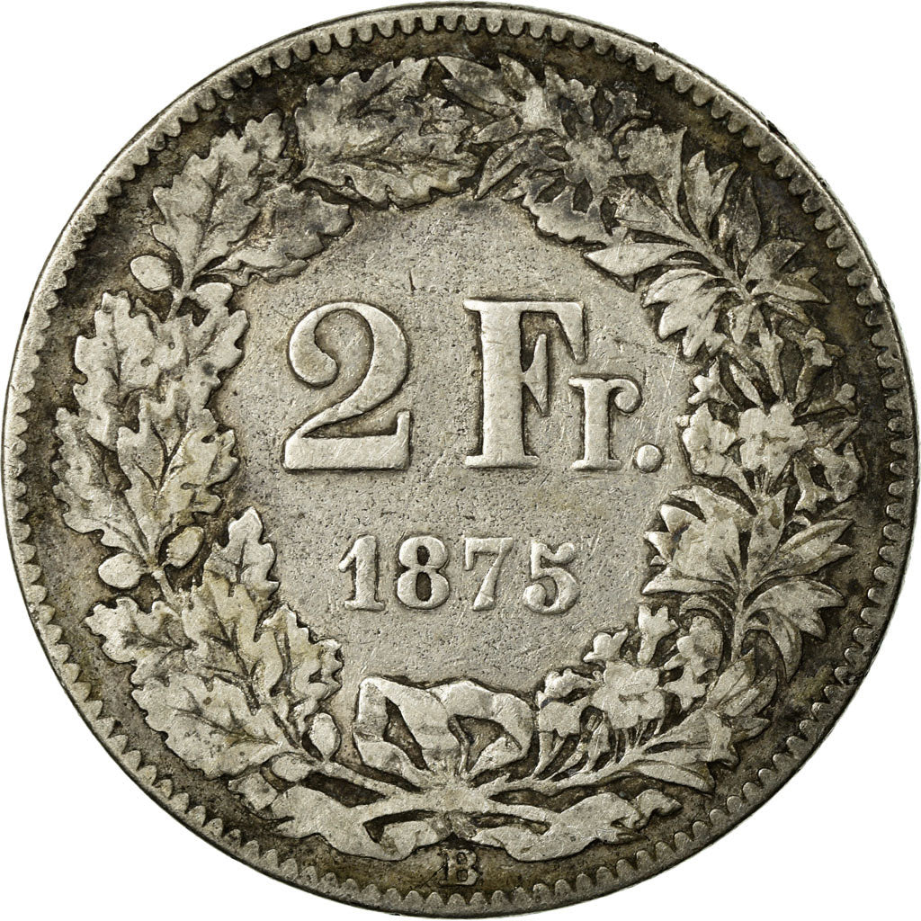 Monnaie, Suisse, 2 Francs, 1875, Bern, TB, Argent, KM:21