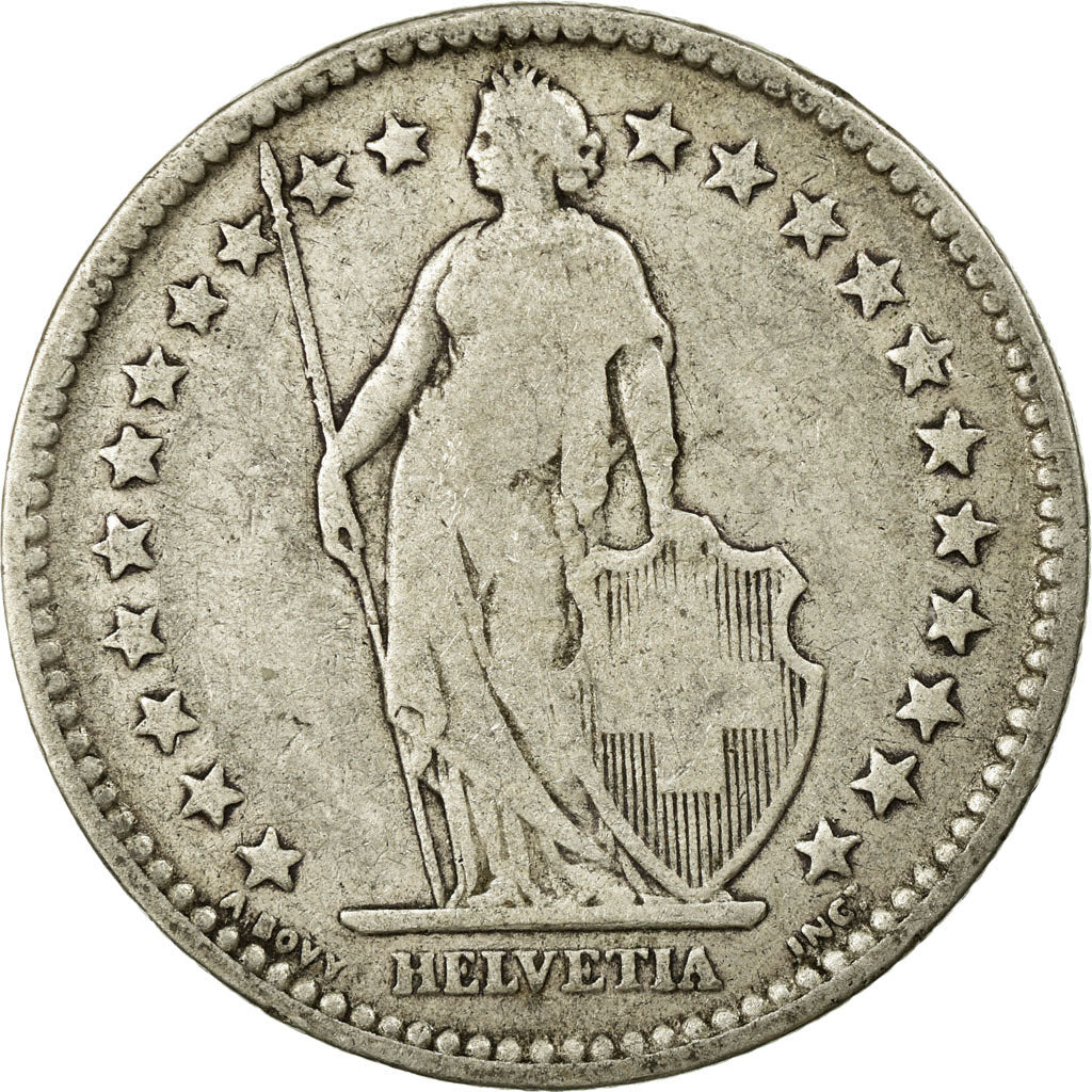 Coin, Switzerland, 2 Francs, 1879, Bern, VF(20-25), Silver, KM:21