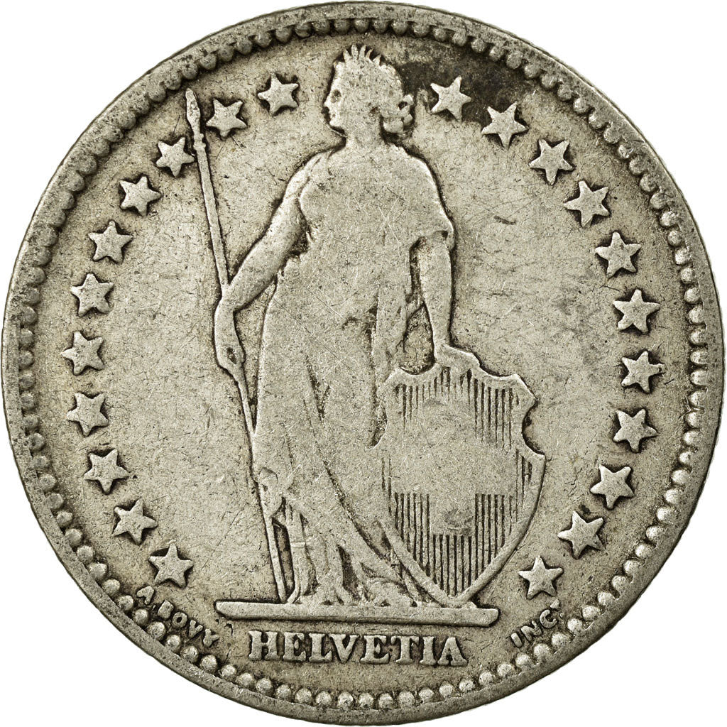 Coin, Switzerland, 2 Francs, 1879, Bern, VF(20-25), Silver, KM:21