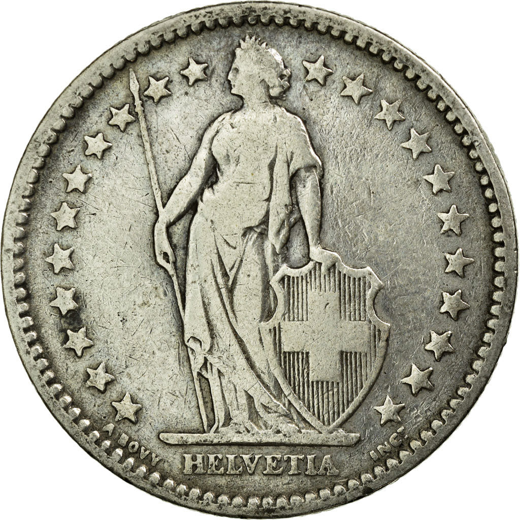 Coin, Switzerland, 2 Francs, 1886, Bern, VF(20-25), Silver, KM:21