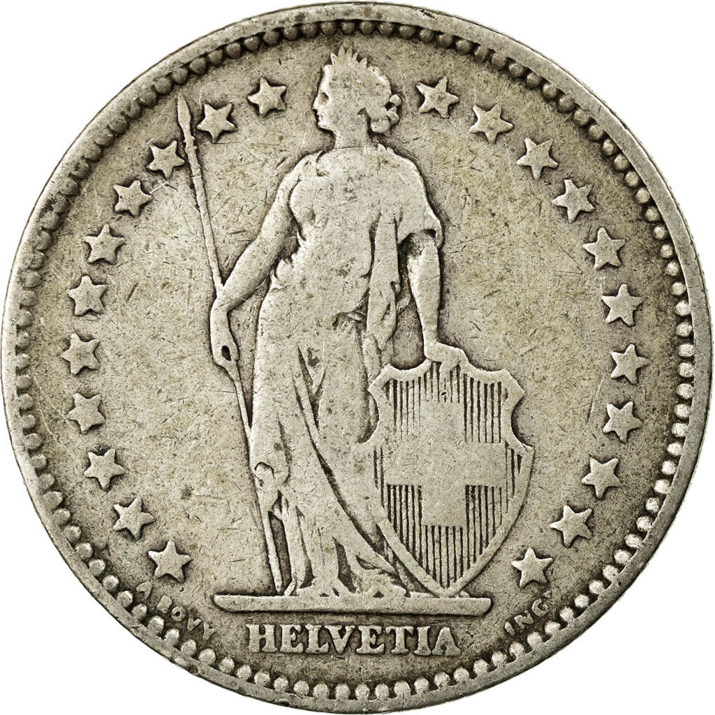 Coin, Switzerland, 2 Francs, 1894, Paris, VF(20-25), Silver, KM:21