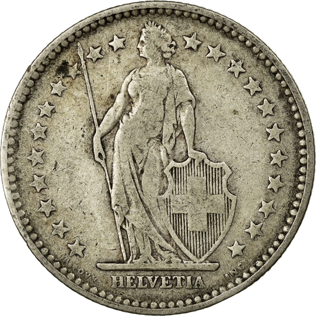 Coin, Switzerland, 2 Francs, 1894, Paris, VF(20-25), Silver, KM:21