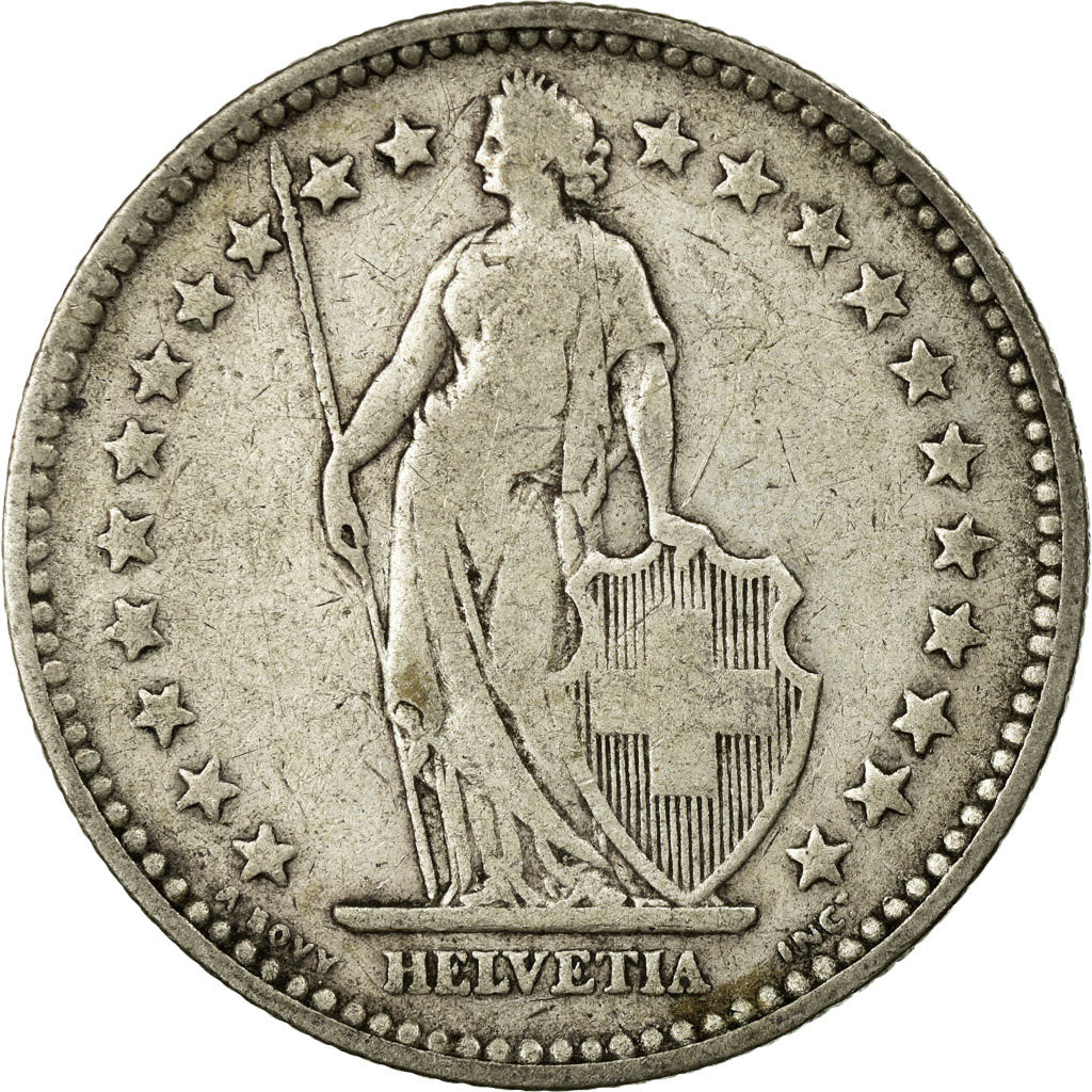Coin, Switzerland, 2 Francs, 1894, Paris, VF(20-25), Silver, KM:21