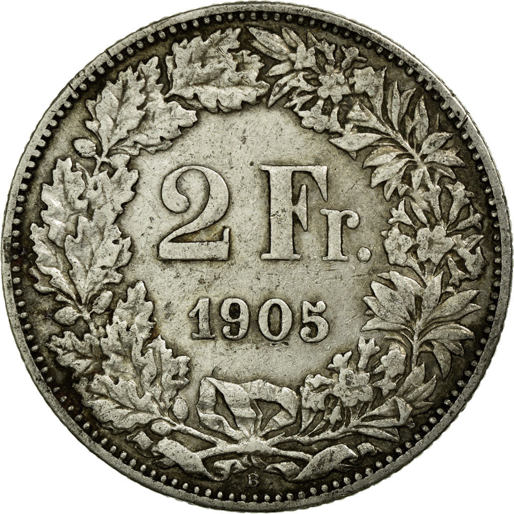 Coin, Switzerland, 2 Francs, 1905, Bern, VF(30-35), Silver, KM:21