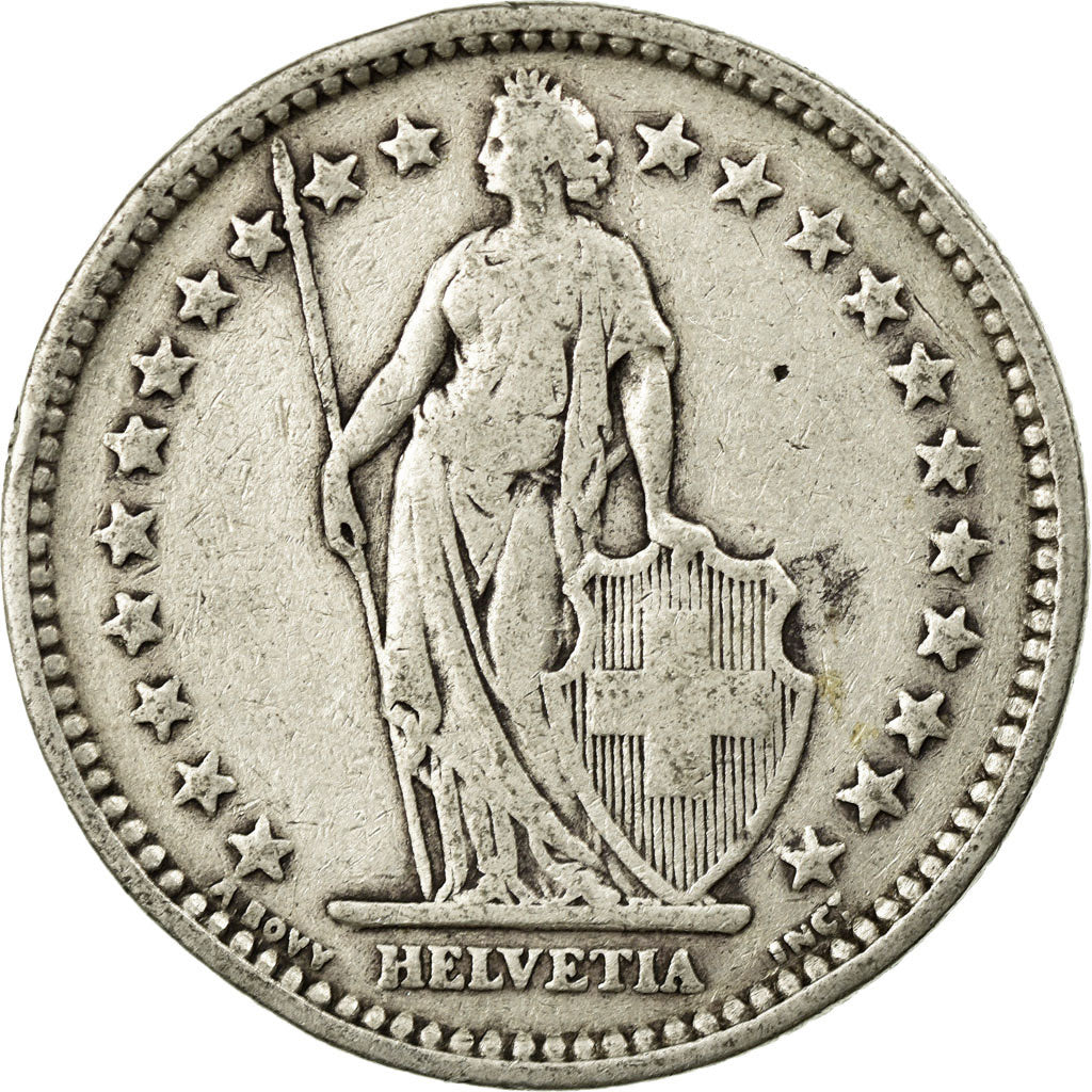 Coin, Switzerland, 2 Francs, 1906, Bern, VF(30-35), Silver, KM:21