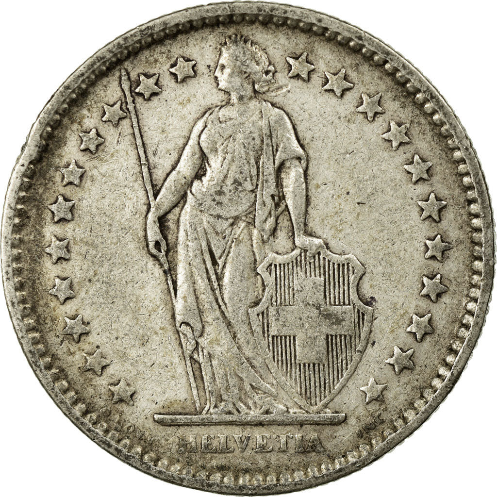 Coin, Switzerland, 2 Francs, 1907, Bern, VF(30-35), Silver, KM:21