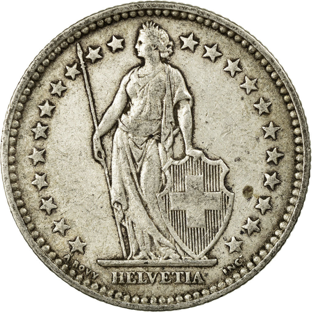 Coin, Switzerland, 2 Francs, 1909, Bern, EF(40-45), Silver, KM:21
