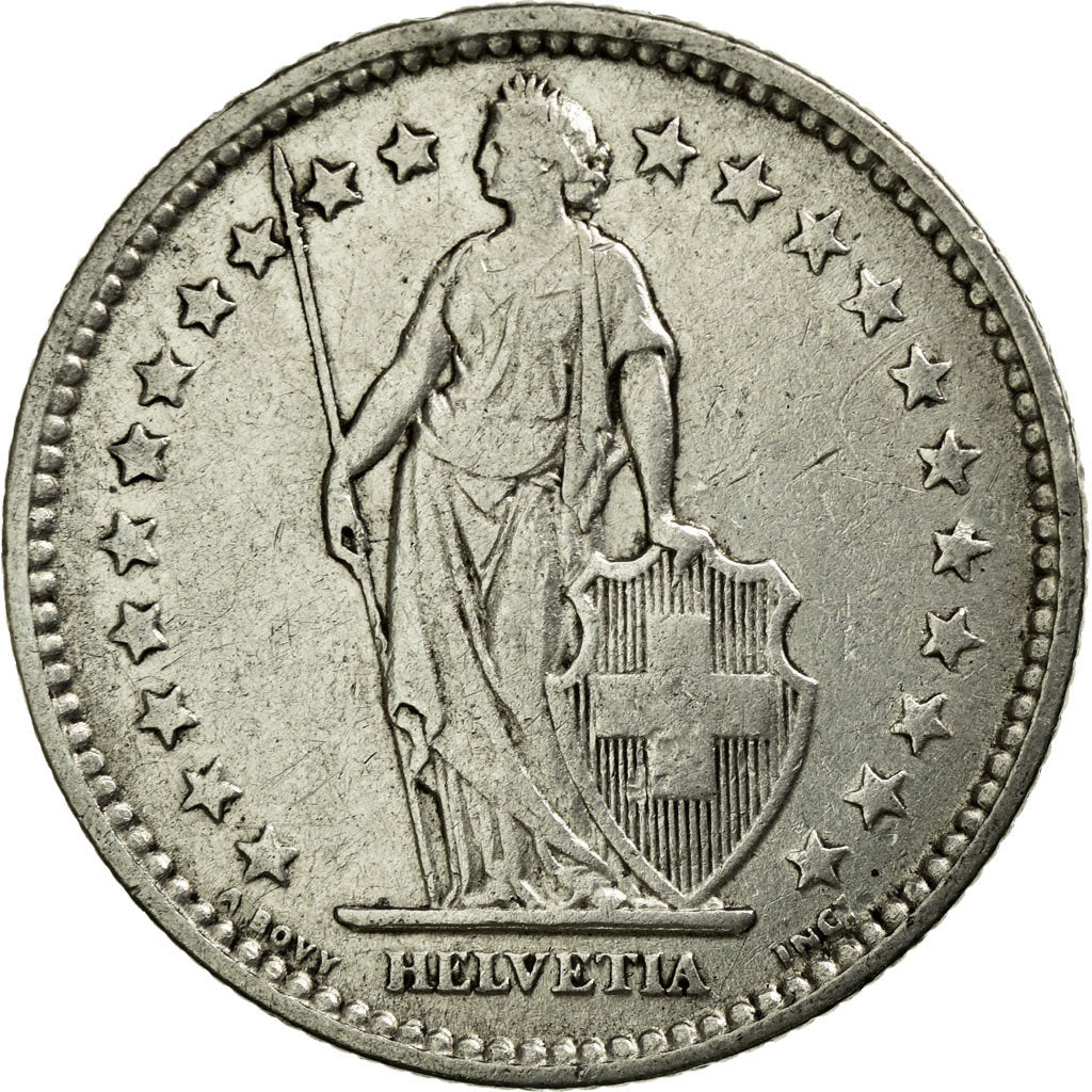 Coin, Switzerland, 2 Francs, 1909, Bern, EF(40-45), Silver, KM:21