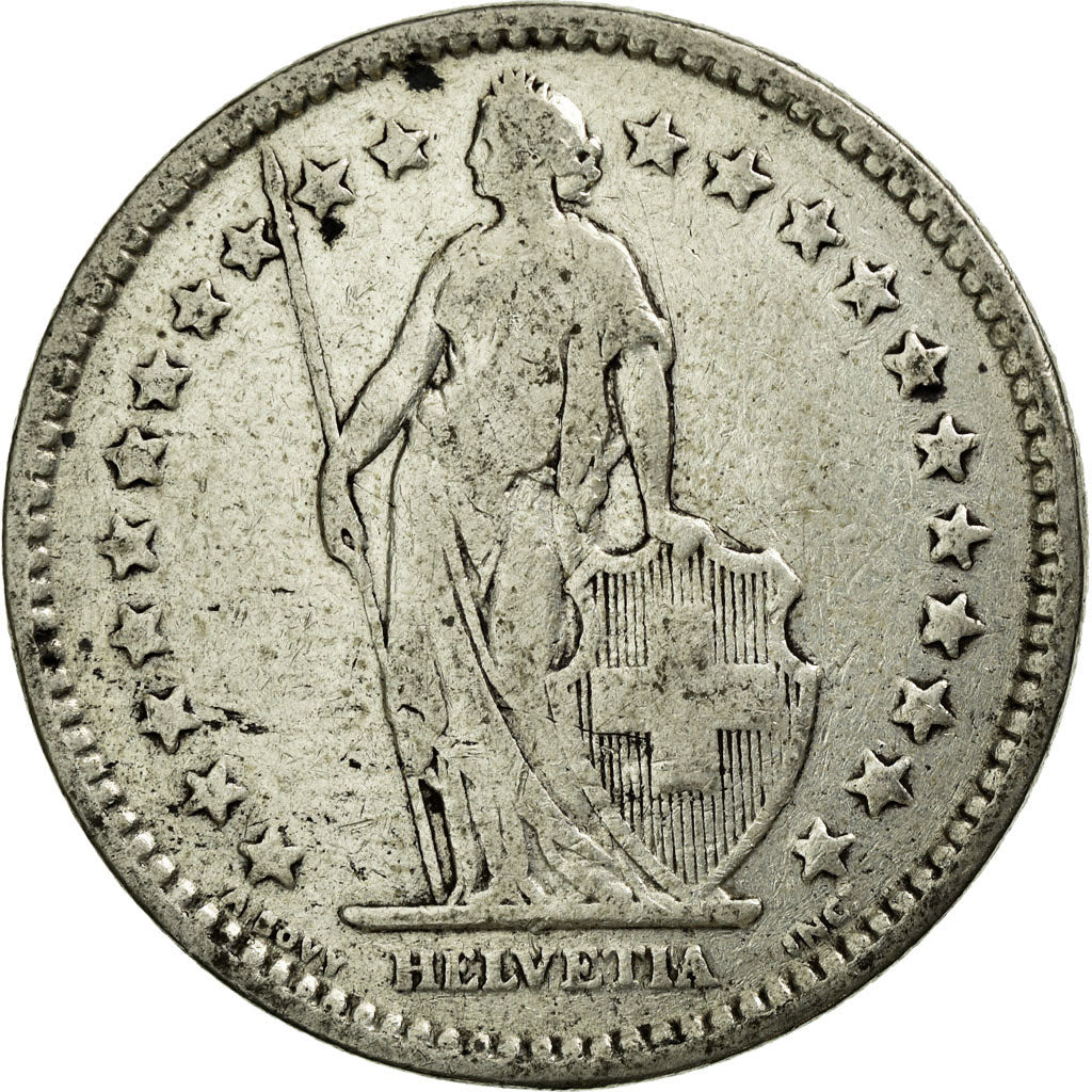 Coin, Switzerland, 2 Francs, 1913, Bern, VF(20-25), Silver, KM:21