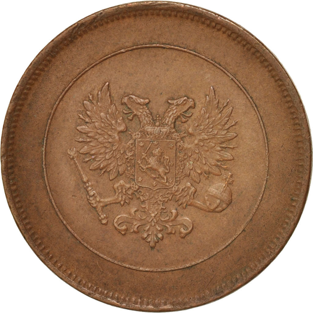 Finland, Nicholas II, 10 Pennia, 1917, Copper, KM:18