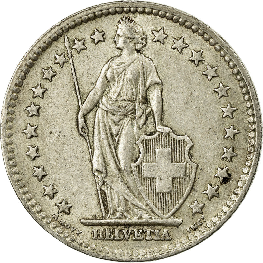 Coin, Switzerland, 2 Francs, 1946, Bern, AU(55-58), Silver, KM:21