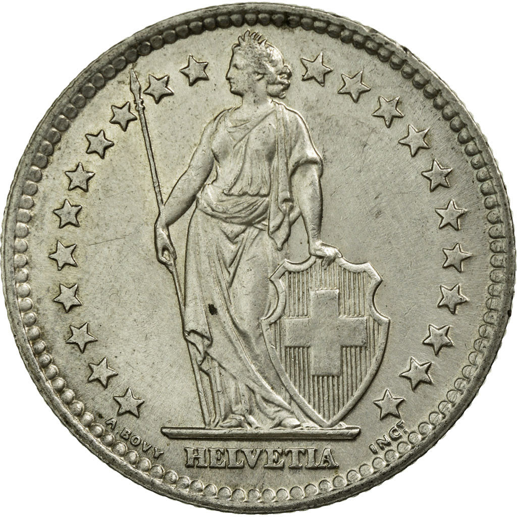 Coin, Switzerland, 2 Francs, 1961, Bern, AU(55-58), Silver, KM:21