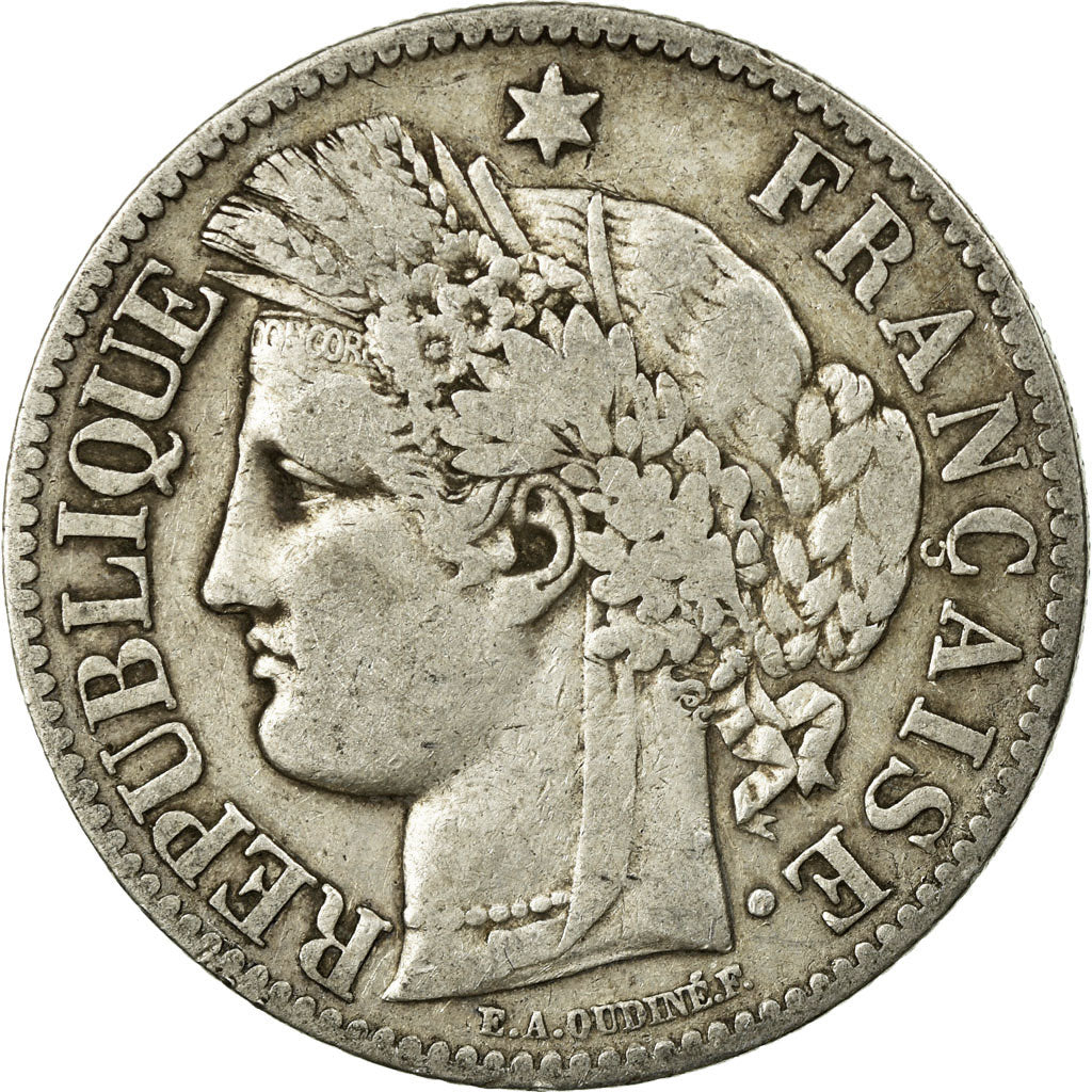 Moneta, Francia, Cérès, 2 Francs, 1881, Paris, MB, Argento, KM:817.1