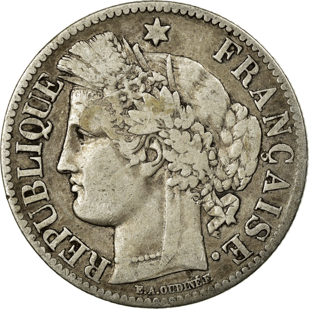 Monnaie, France, Cérès, 2 Francs, 1871, Paris, TB, Argent, Gadoury:530