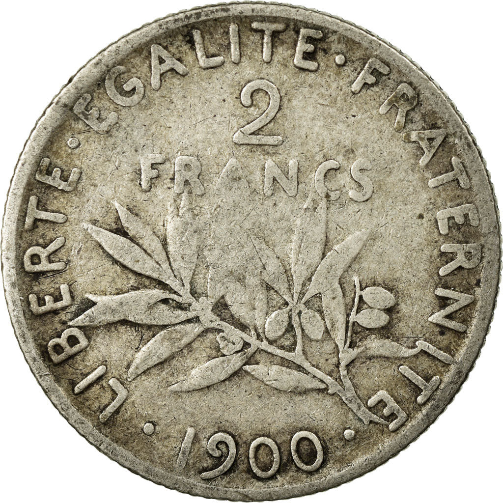 Coin, France, Semeuse, 2 Francs, 1900, Paris, VF(20-25), Silver, KM:845.1