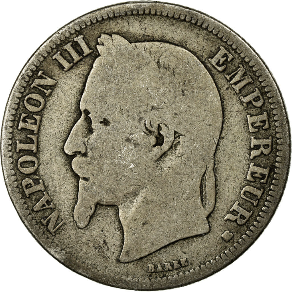 Munten, Frankrijk, Napoleon III, 2 Francs, 1867, Strasbourg, ZG, KM 807.2