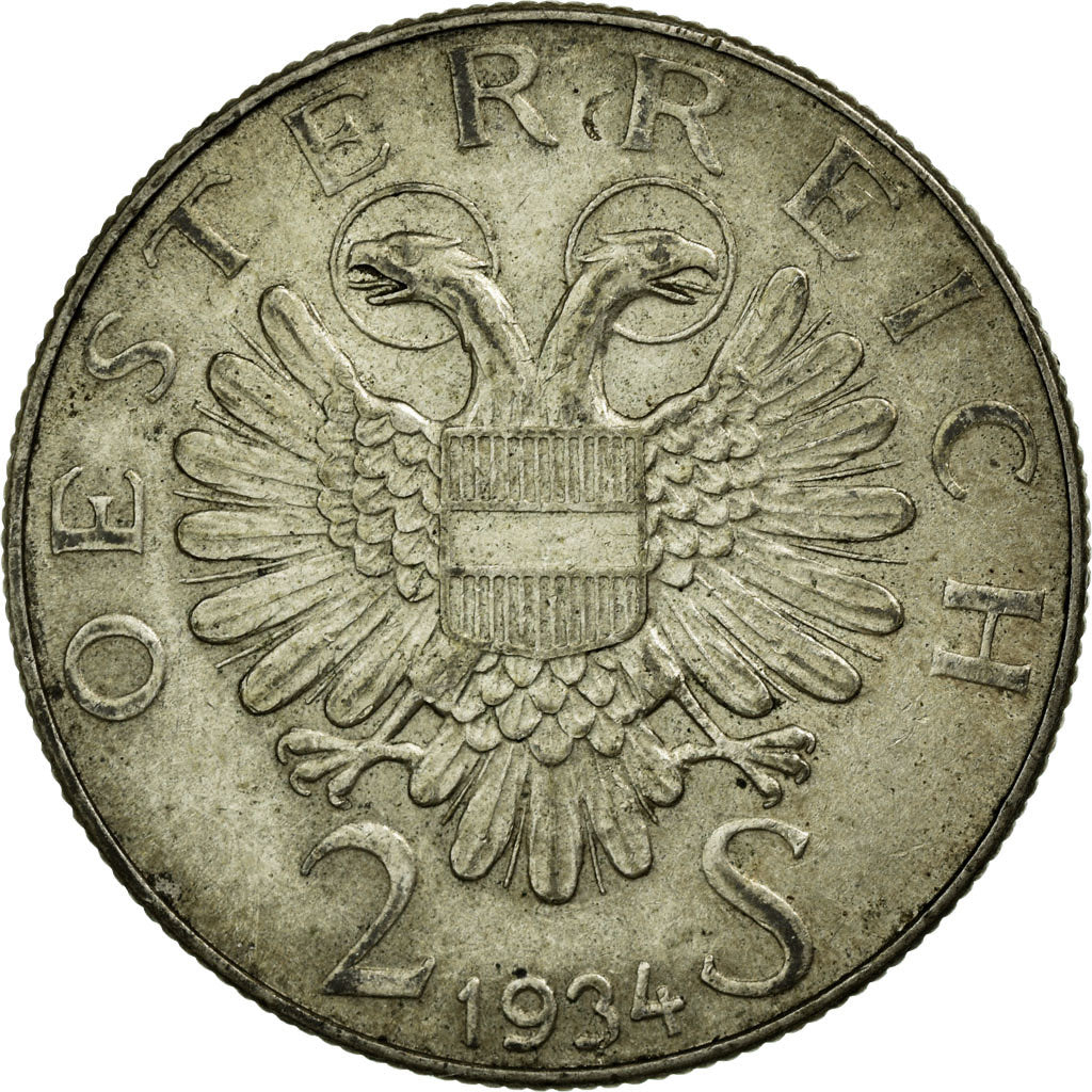 Moneta, Austria, 2 Schilling, 1934, BB, Argento, KM:2852