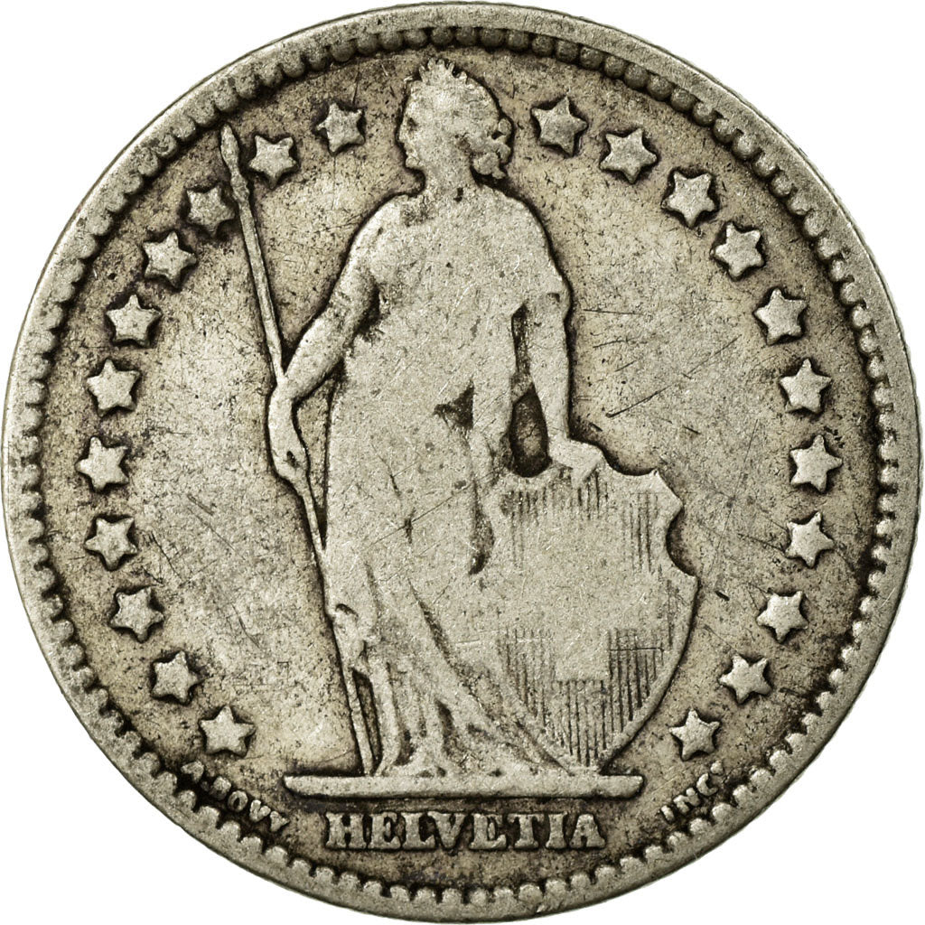 Coin, Switzerland, Franc, 1875, Bern, VF(20-25), Silver, KM:24