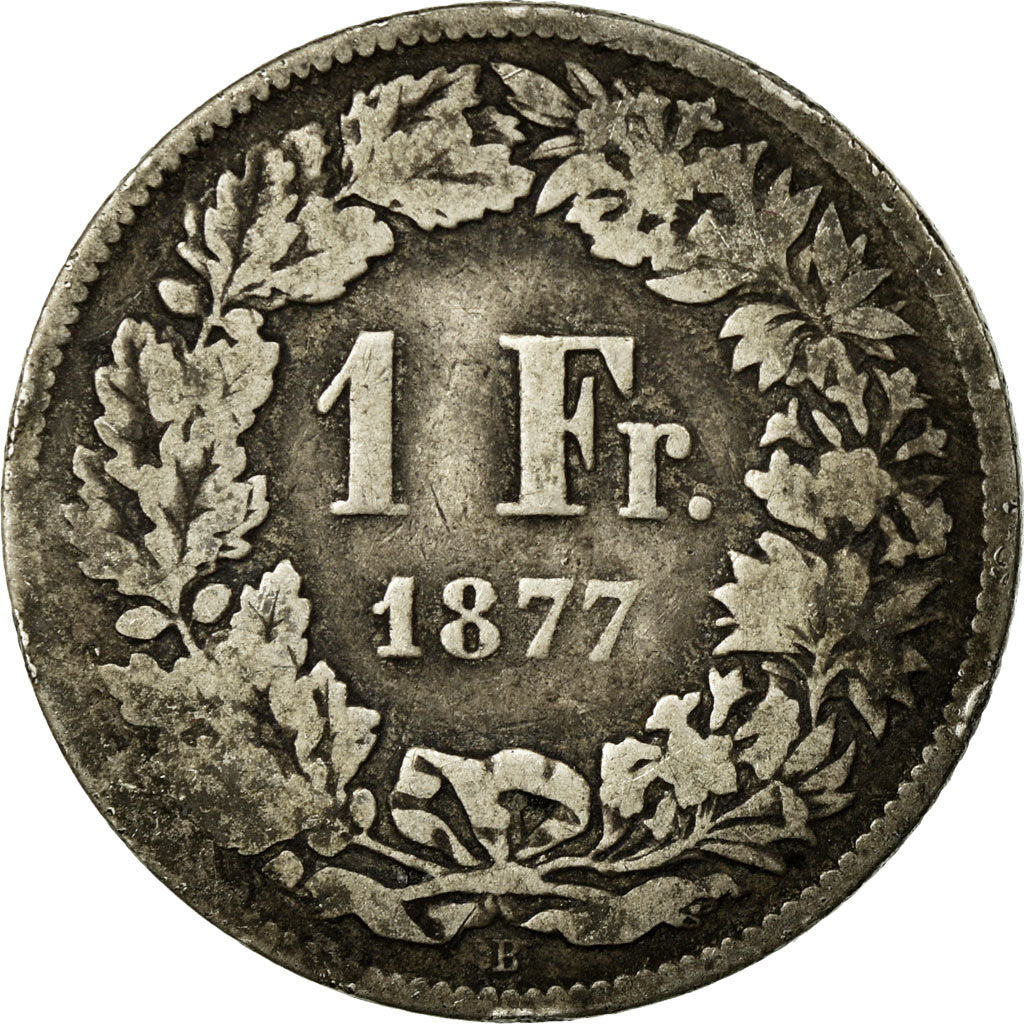 Coin, Switzerland, Franc, 1877, Bern, F(12-15), Silver, KM:24