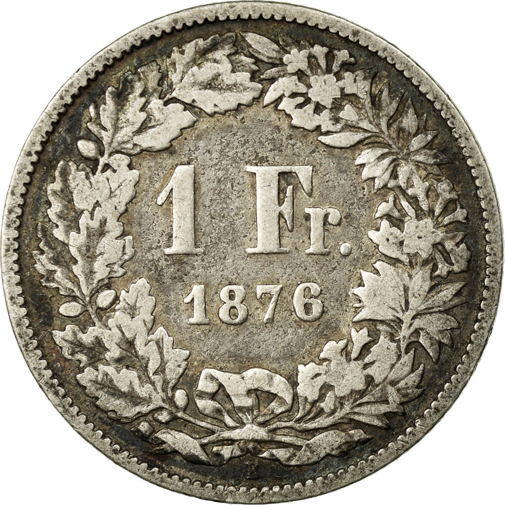 Coin, Switzerland, Franc, 1876, Bern, F(12-15), Silver, KM:24