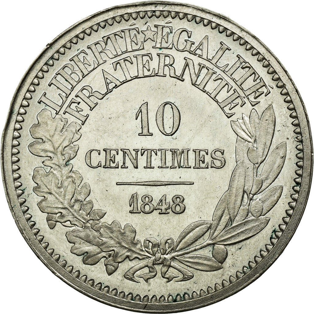 Coin, France, 10 Centimes, 1848, Concours Farochon, MS(60-62), Tin, Gadoury:225