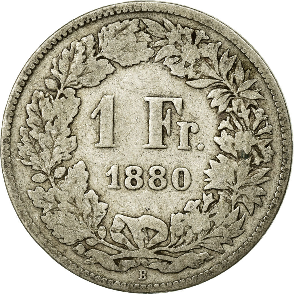 Coin, Switzerland, Franc, 1880, Bern, F(12-15), Silver, KM:24