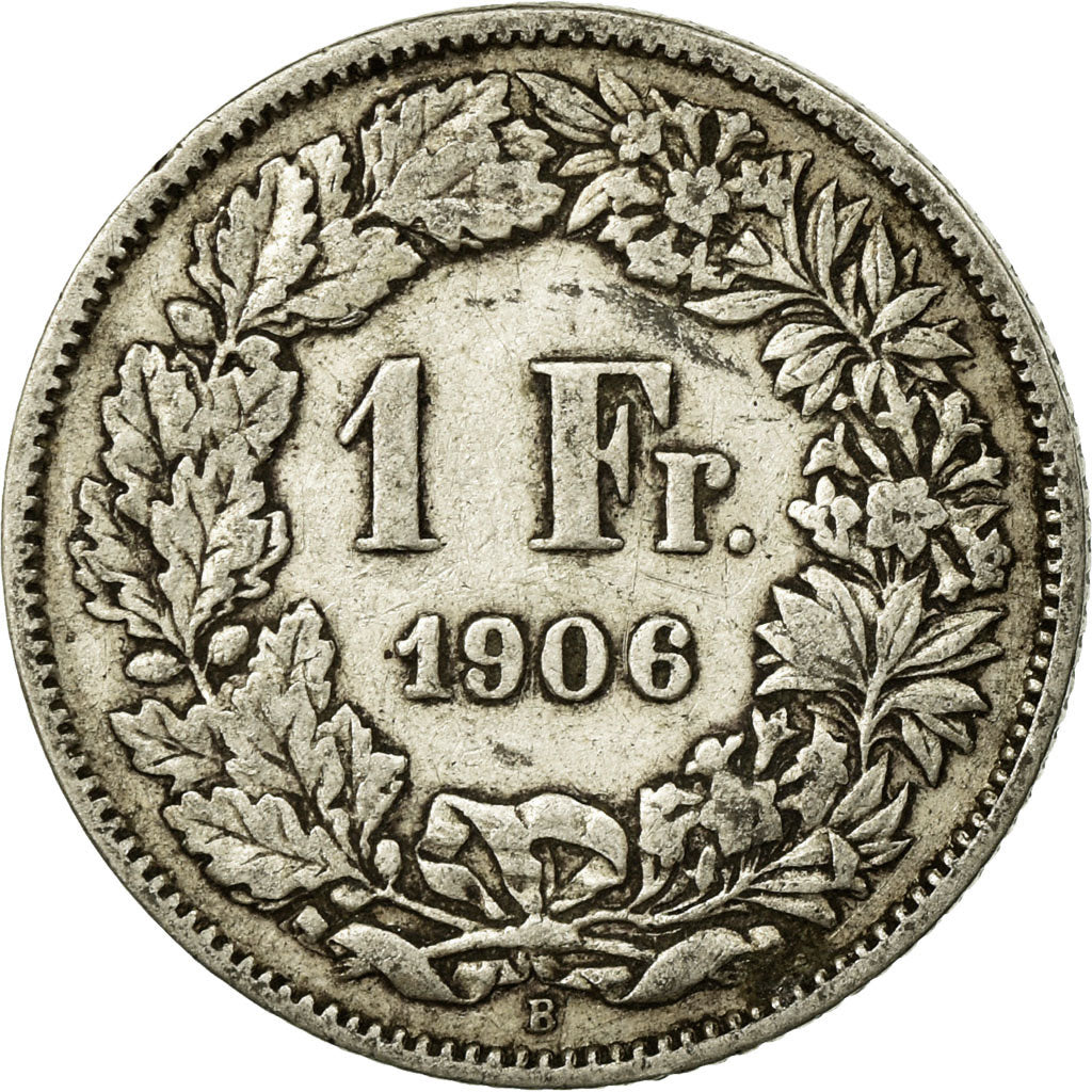 Coin, Switzerland, Franc, 1906, Bern, VF(20-25), Silver, KM:24