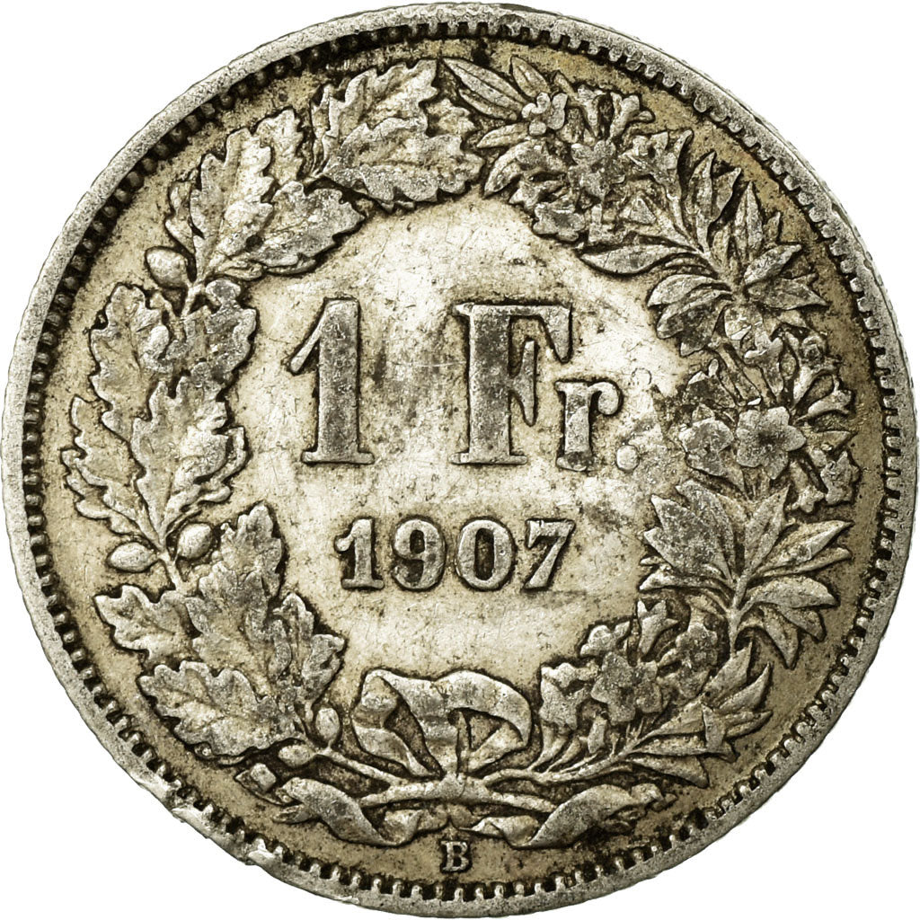 Coin, Switzerland, Franc, 1907, Bern, VF(30-35), Silver, KM:24