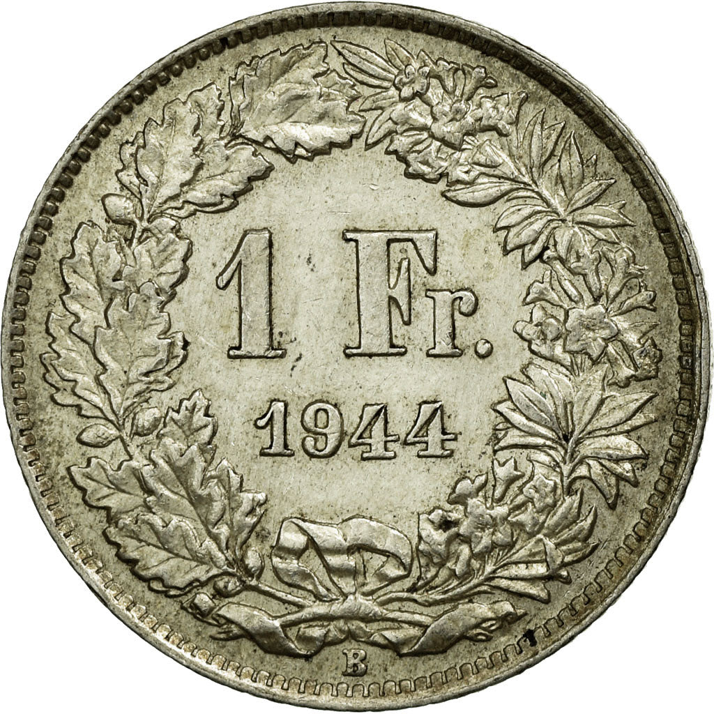 Coin, Switzerland, Franc, 1944, Bern, AU(55-58), Silver, KM:24