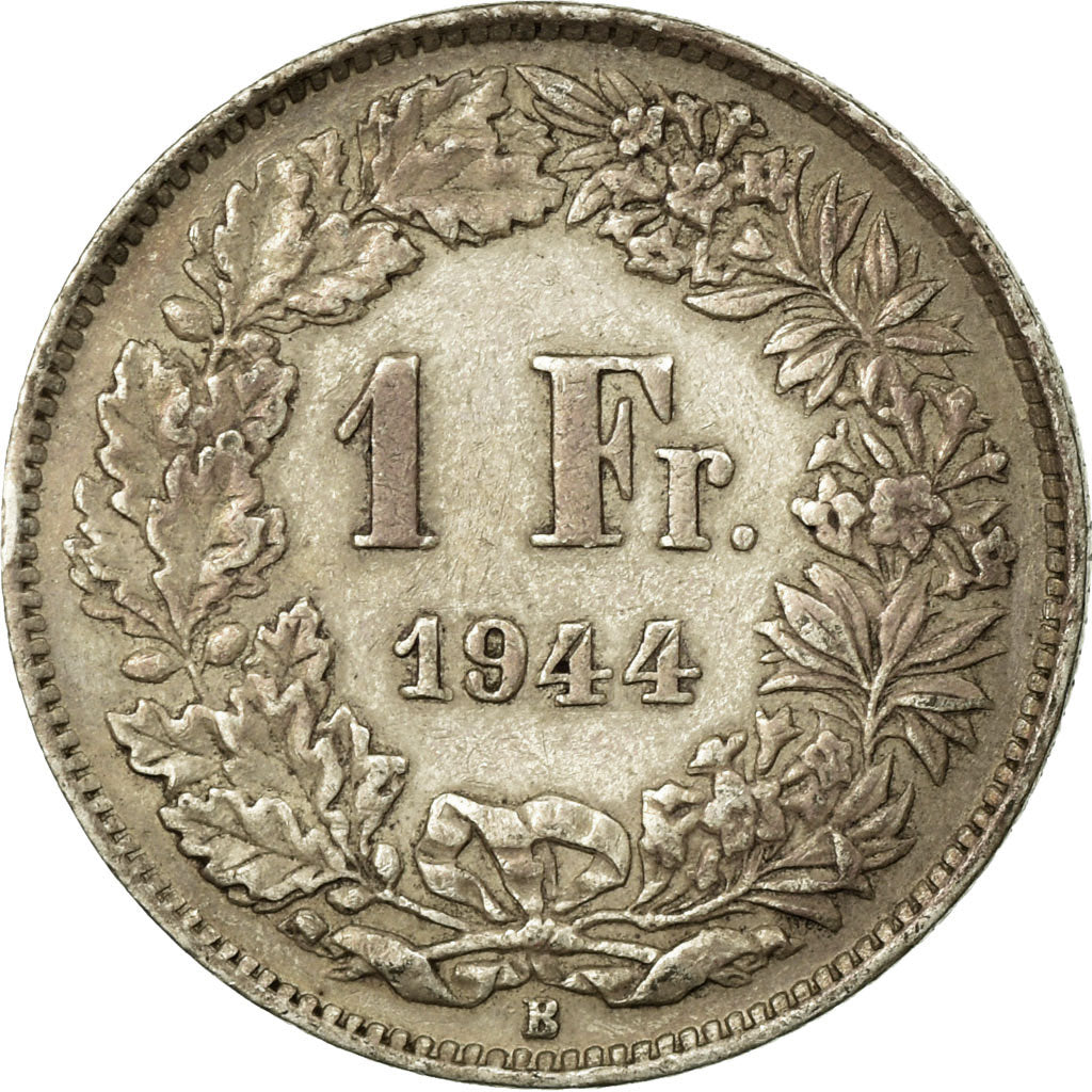 Coin, Switzerland, Franc, 1944, Bern, EF(40-45), Silver, KM:24