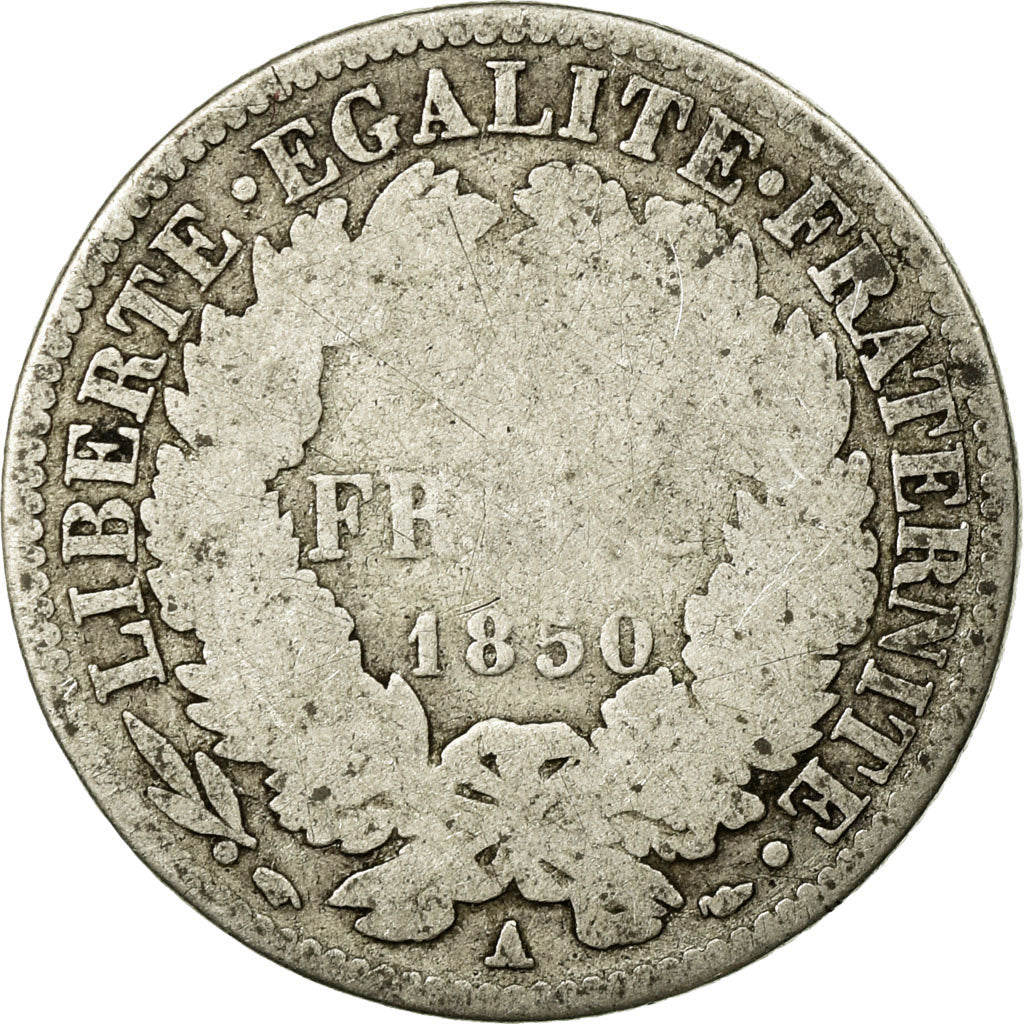Monnaie, France, Cérès, Franc, 1850, Paris, B, Argent, KM:759.1