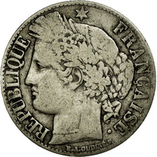 Monnaie, France, Cérès, Franc, 1871, Paris, B+, Argent, Gadoury:465, KM:822.1