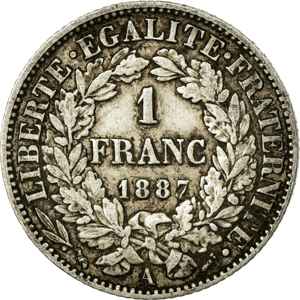 Monnaie, France, Cérès, Franc, 1887, Paris, TB+, Argent, Gadoury:465a