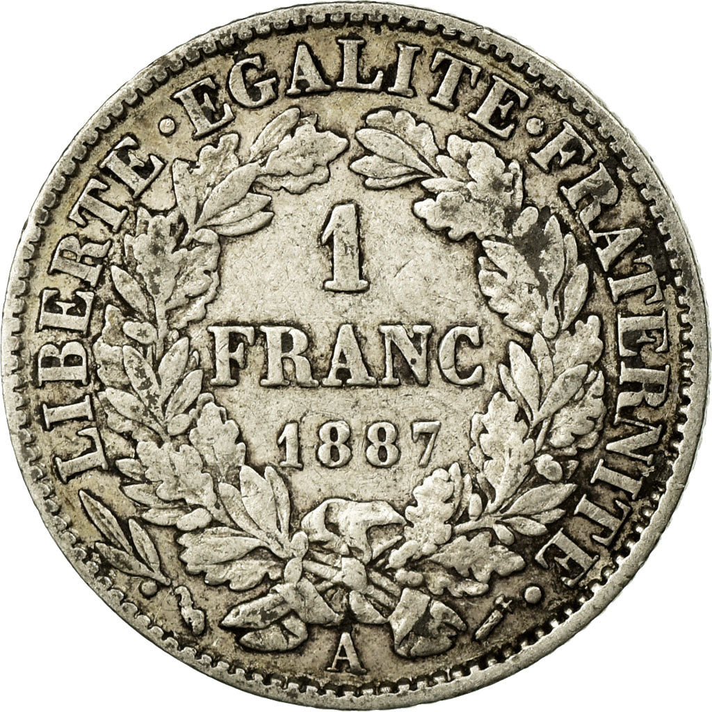 Münze, Frankreich, Cérès, Franc, 1887, Paris, SS, Silber, KM:822.1