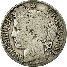 Moeda, França, Cérès, Franc, 1888, Paris, F(12-15), Prata, KM:822.1