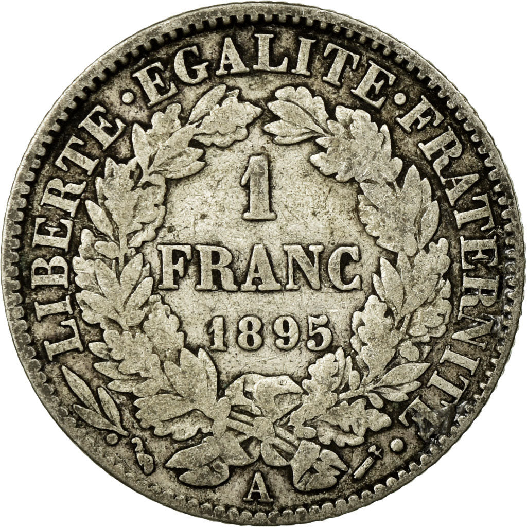 Coin, France, Cérès, Franc, 1895, Paris, VF(20-25), Silver, KM:822.1