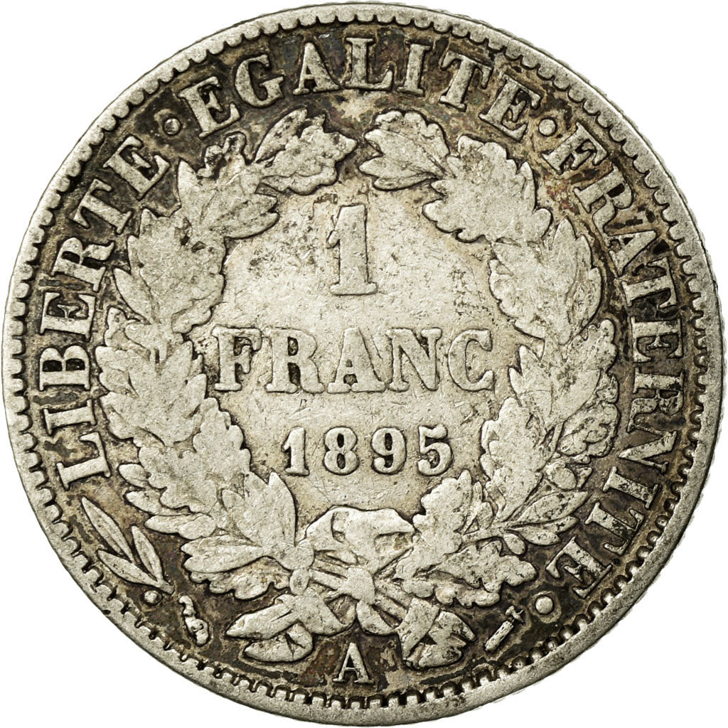 Coin, France, Cérès, Franc, 1895, Paris, VF(20-25), Silver, KM:822.1