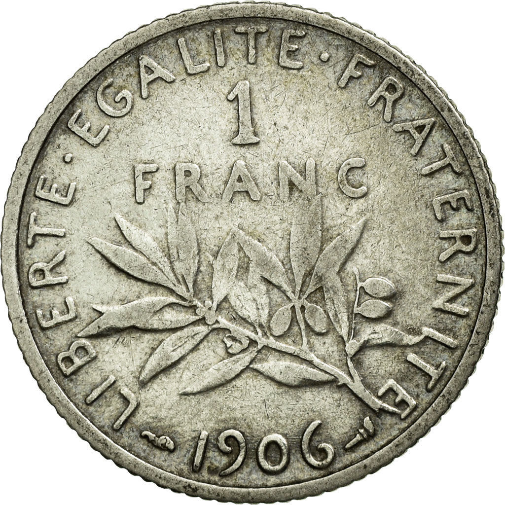 Monnaie, France, Semeuse, Franc, 1906, Paris, TB+, Argent, Gadoury:467, KM:844.1
