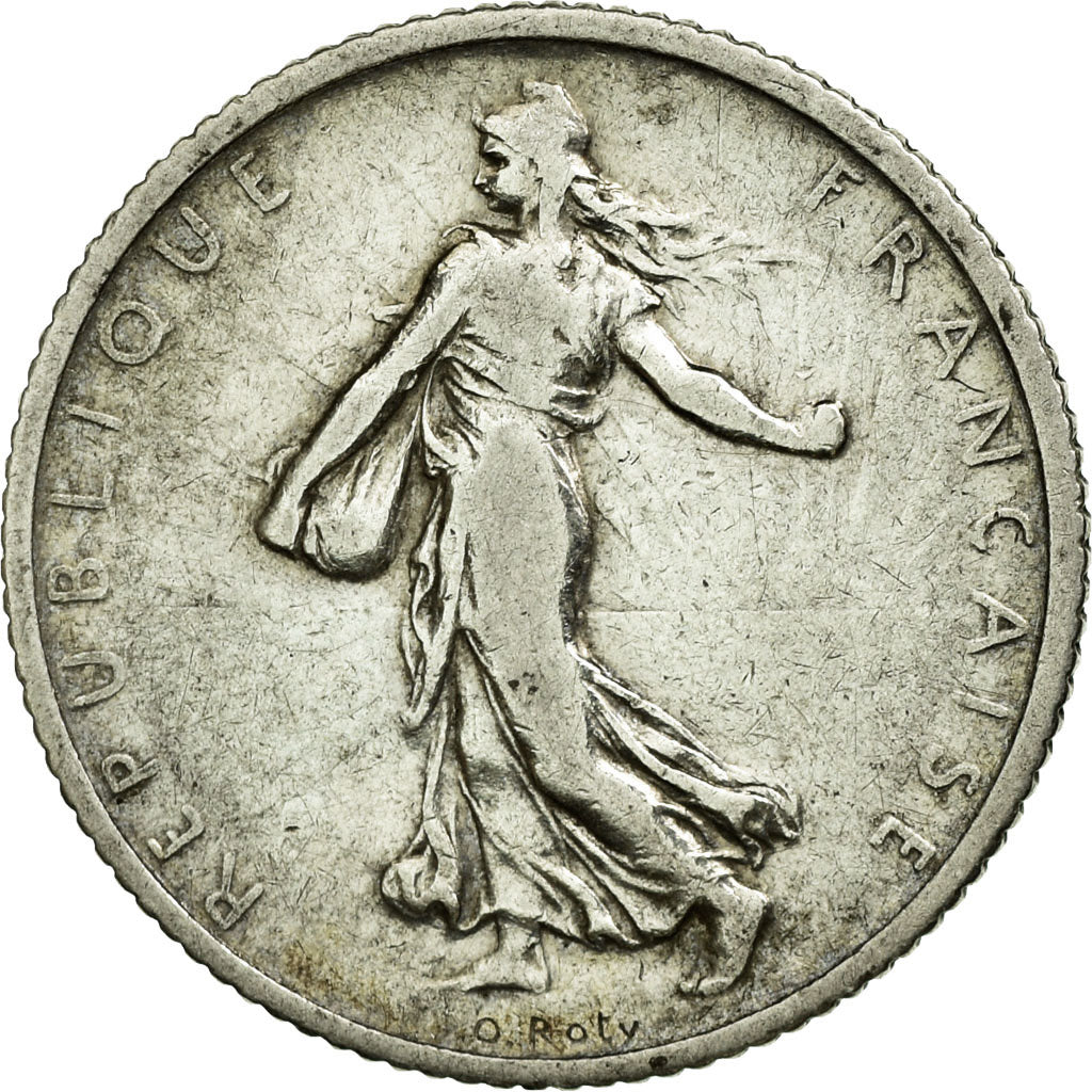 Moneta, Francia, Semeuse, Franc, 1907, Paris, MB, Argento, KM:844.1, Gadoury:467
