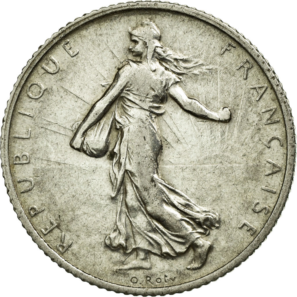 Coin, France, Semeuse, Franc, 1909, Paris, AU(50-53), Silver, KM:844.1