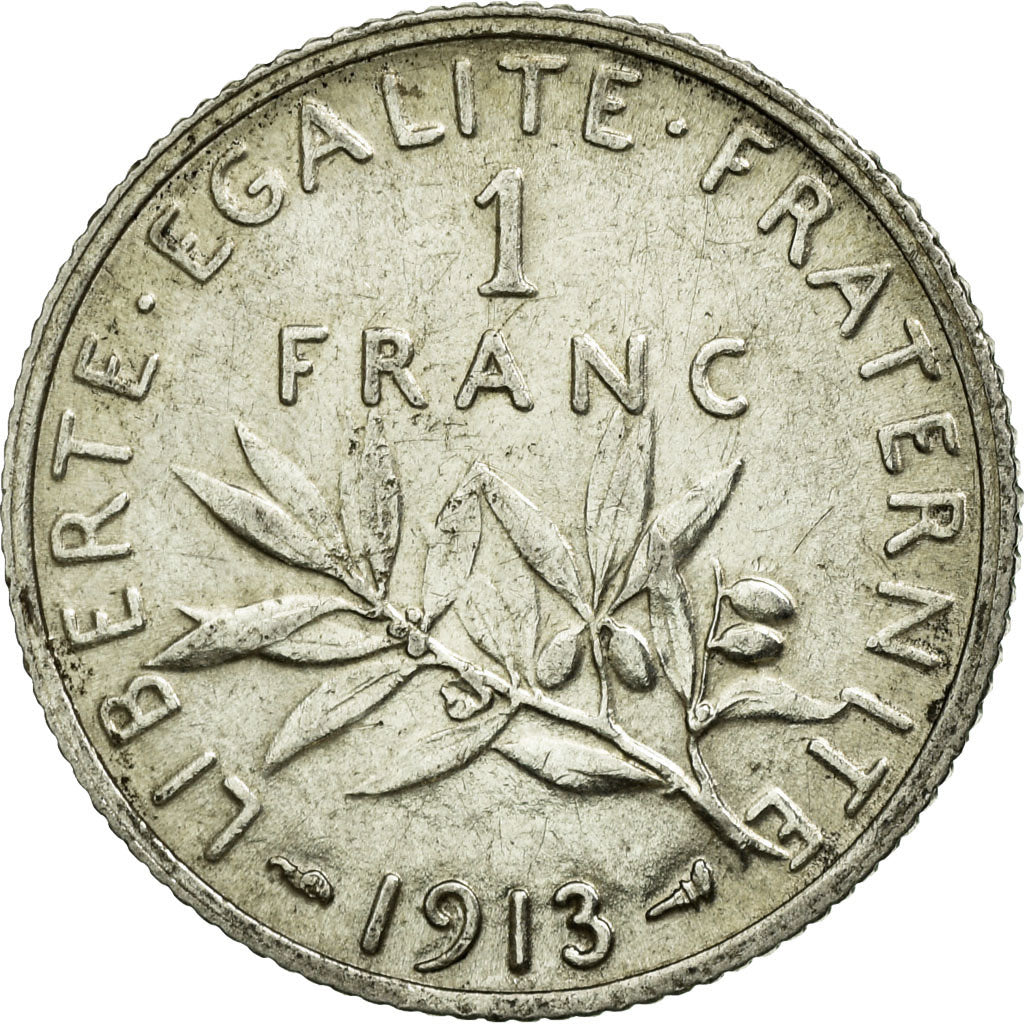Münze, Frankreich, Semeuse, Franc, 1913, Paris, VZ, Silber, KM:844.1