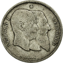 Coin, Belgium, Leopold II, Franc, 1880, F(12-15), Silver, KM:38