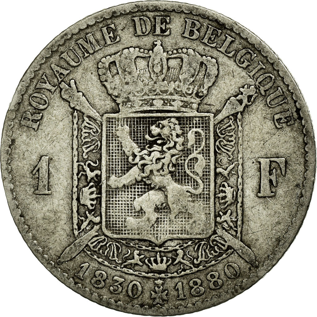Coin, Belgium, Leopold II, Franc, 1880, F(12-15), Silver, KM:38