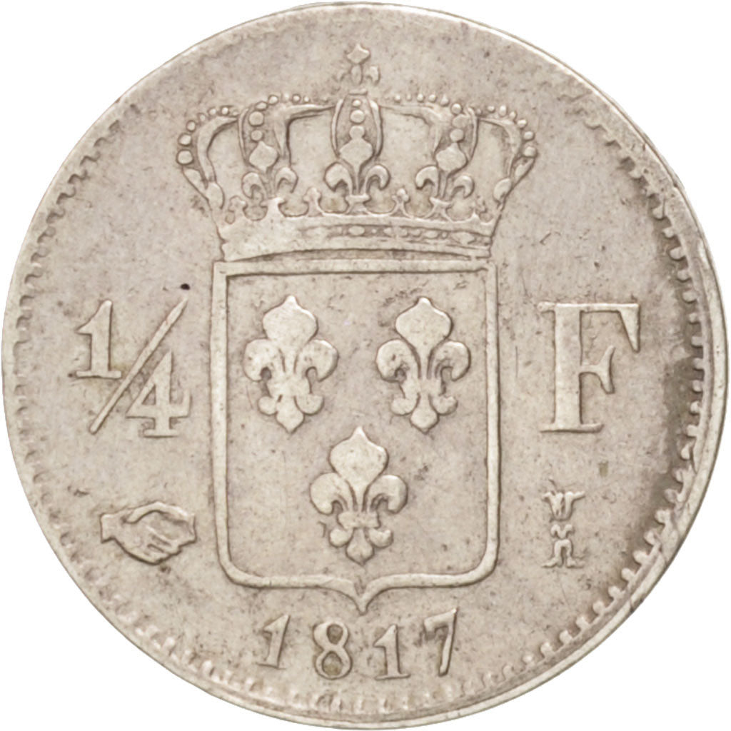 Moneta, Francia, Louis XVIII, Louis XVIII, 1/4 Franc, 1817, Limoges, BB+